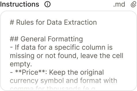 Custom AI instructions and rules.md upload